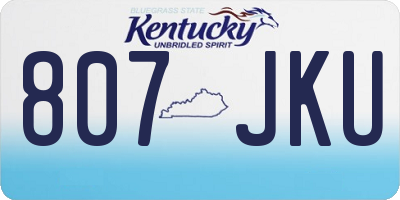 KY license plate 807JKU
