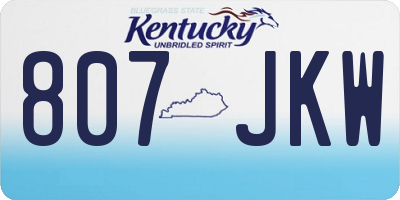KY license plate 807JKW