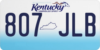KY license plate 807JLB