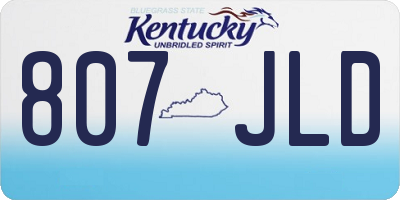 KY license plate 807JLD