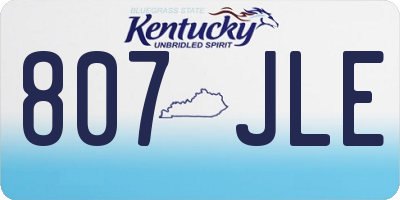KY license plate 807JLE