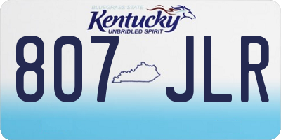 KY license plate 807JLR