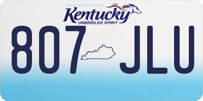 KY license plate 807JLU
