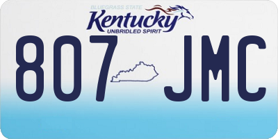 KY license plate 807JMC