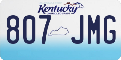 KY license plate 807JMG