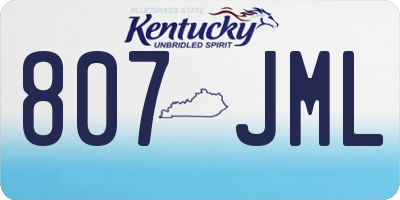 KY license plate 807JML