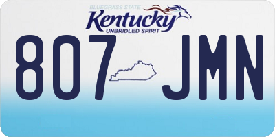 KY license plate 807JMN