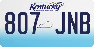 KY license plate 807JNB