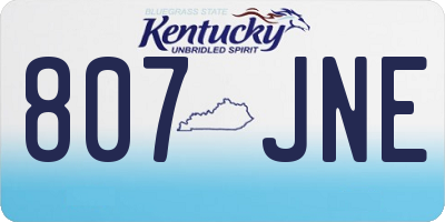 KY license plate 807JNE