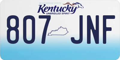 KY license plate 807JNF