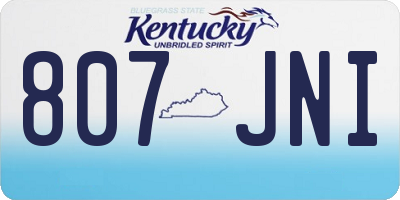 KY license plate 807JNI