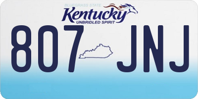 KY license plate 807JNJ