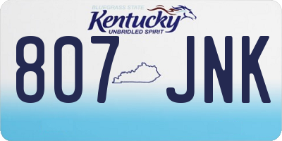 KY license plate 807JNK