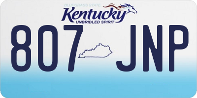KY license plate 807JNP