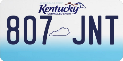 KY license plate 807JNT