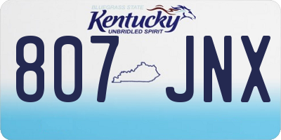 KY license plate 807JNX