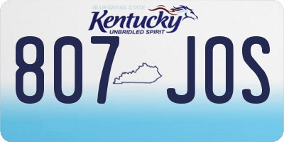 KY license plate 807JOS