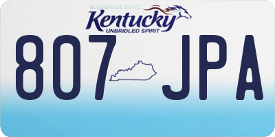 KY license plate 807JPA