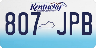 KY license plate 807JPB