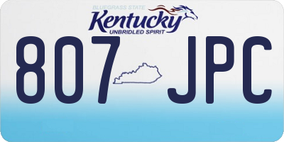 KY license plate 807JPC