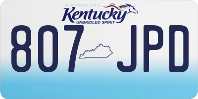 KY license plate 807JPD