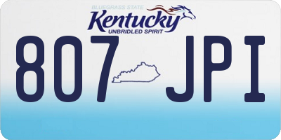 KY license plate 807JPI