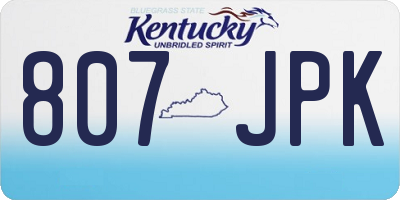 KY license plate 807JPK
