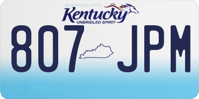 KY license plate 807JPM