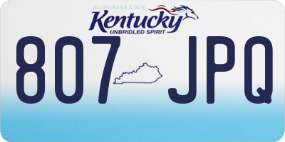 KY license plate 807JPQ