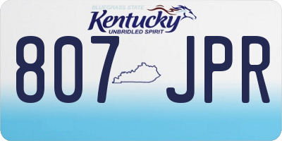 KY license plate 807JPR