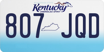KY license plate 807JQD