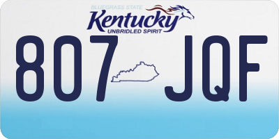 KY license plate 807JQF