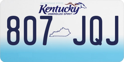 KY license plate 807JQJ
