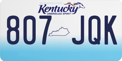 KY license plate 807JQK