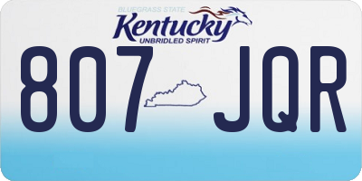 KY license plate 807JQR