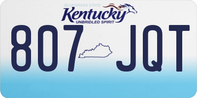KY license plate 807JQT