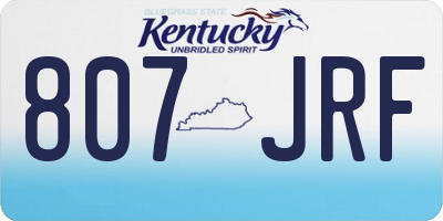 KY license plate 807JRF