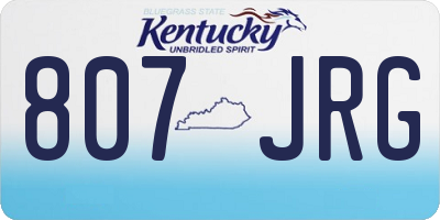 KY license plate 807JRG