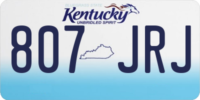 KY license plate 807JRJ