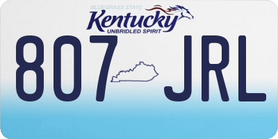 KY license plate 807JRL