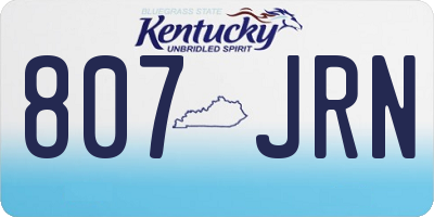 KY license plate 807JRN