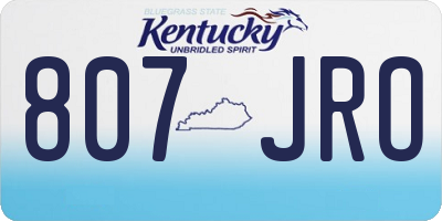 KY license plate 807JRO