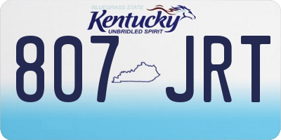 KY license plate 807JRT