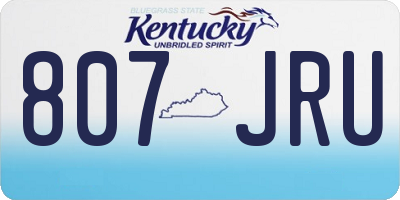 KY license plate 807JRU