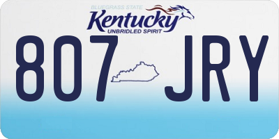 KY license plate 807JRY