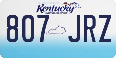 KY license plate 807JRZ
