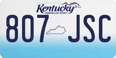 KY license plate 807JSC