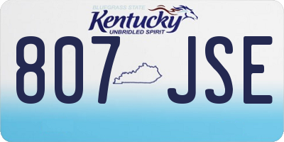 KY license plate 807JSE