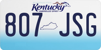 KY license plate 807JSG