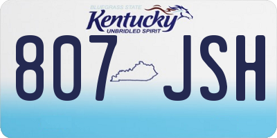 KY license plate 807JSH